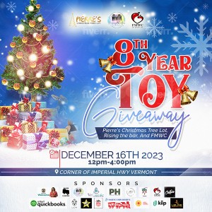 8th Year Toy Giveaway Flyer