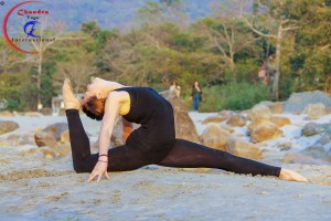 Practicing outside the campus near Ganga Ji