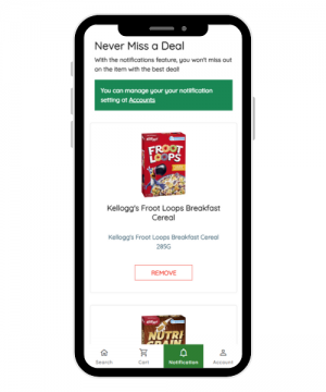Notify deals when they are on sale