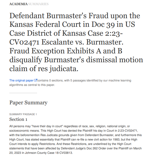 Exhibit B of Doc 56  Kansas Supreme Court Summary of Authorities for Gag Orders Restrict Filing