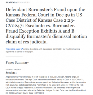 Exhibit B of Doc 56 - Kansas Supreme Court Summary of Authorities for (Gag Orders) Restrict Filing