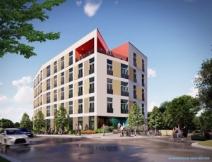 A Rendering of an approved 43-unit condominium building “City Port”