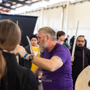 A determined thrust in our smallsword tournament
