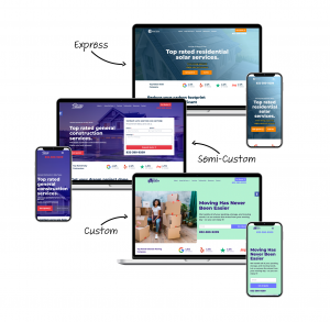 Start with what you need now and grow later with 3 levels of home service websites to choose from.