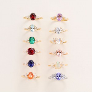 12 type gemstone rings
