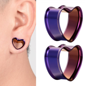 heart shape ear tunnels