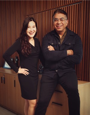 Deepak Dhar (R), Founder & Group CEO - Banijay Asia & EndemolShine India and Jessica Kam-Engle (R)