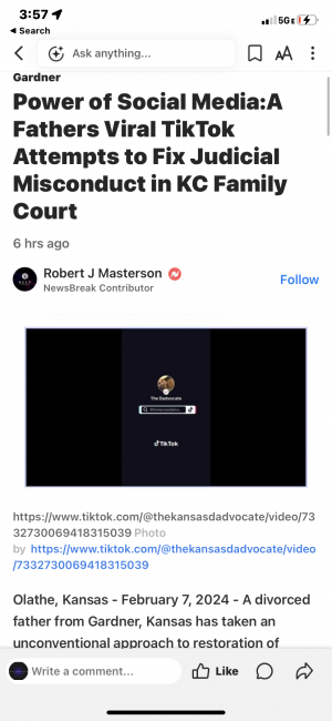 A Pro Se Faith Filled Father's Viral TikTok Account Is Discovering A Kansas Fiasco of Fraud Upon the Family Court 