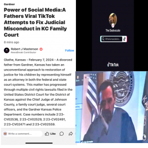 A Pro Se Faith Filled Father's Viral TikTok Account Is Discovering A Kansas Fiasco of Fraud Upon the Family Court 