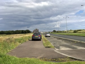 Motorists park and drive on Blyth s 1930s cycle track and footway