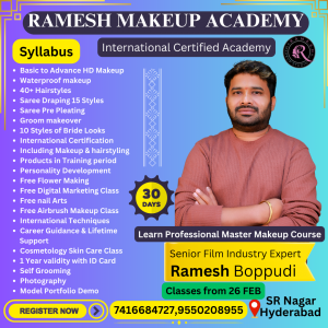Ramesh Makeup Studio & Academy Revolutionizes Makeup Education with Pro Courses in Hyderabad.