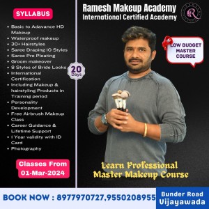 Ramesh Makeup Studio & Academy Revolutionizes Makeup Education with Pro Courses in Hyderabad.
