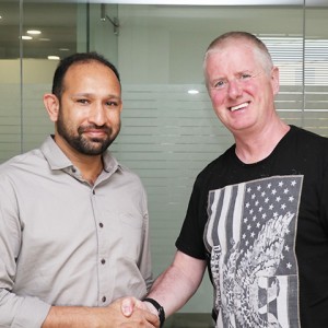 Vincent Jones from UK with Dr. Motiwala at his clinic in Hyderabad, India