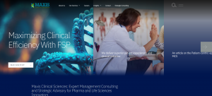 The newly redesigned homepage of Maxis Clinical Sciences
