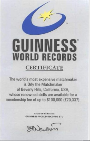Orly the matchmaker, Guinness World Records 
