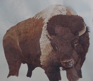 Great Migration, Protector of the Herd, Pyrography on leather