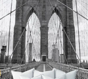 Couch on a bridge Peel and Stick Wall Murals