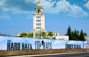 today hard hats tomorrow top hats construction banner by platon graphics