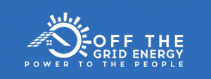 off the grid solar blue white logo