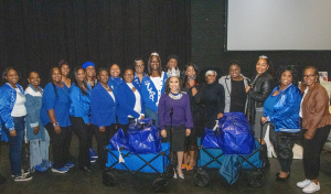 Presentation of donations by Dr. April K and Zeta Phi Beta Sorority Incorporated