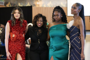 Casonna unveils the latest prom designs during the expo.