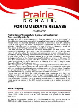 Area Developer Press Release