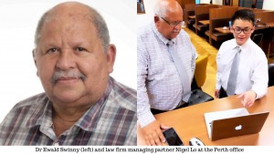 Dr Ewald Swinny left and GLP s managing partner Nigel Lo at the firm