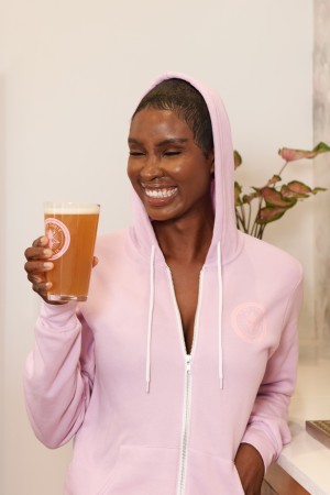 Model Shannica Ewert enjoys a Kidd Squid product. Photo by Harlan Erskine