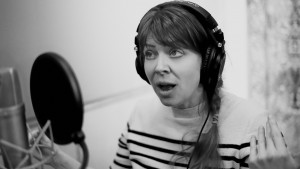 Amber Benson in the studio narrating Blood Ex Libris by Raven Belasco