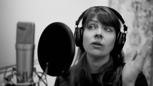 Amber Benson in the studio narrating Blood Ex Libris by Raven Belasco