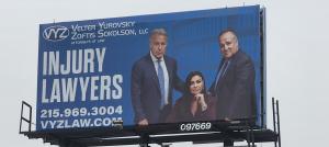 Philadelphia billboard law office of Velter Yurovsky Zoftis Sokolson, LLC