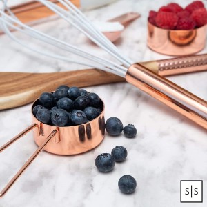 Copper Measuring Cups and Spoons Set Metal Measuring Cups and Spoons Set