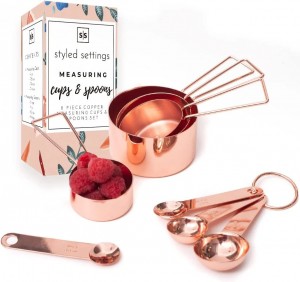 Copper Measuring Cups and Spoons Set