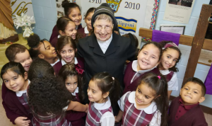 Sister Jo-Ann Pompa & students
