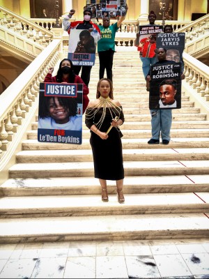Rev Dr Christina Clement and mothers of children killed by violence 