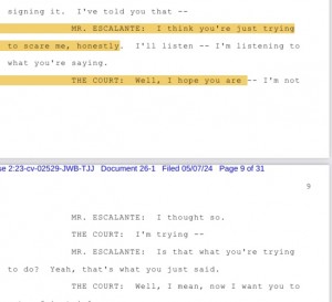 The Docket of Escalante et al minor children vs Gardner Police connects court misconduct