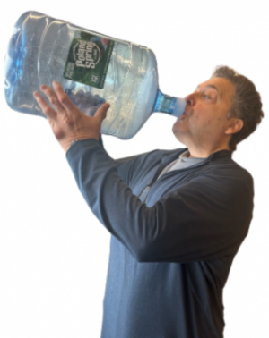 Jonathan Ressler drinks a lot of water every day