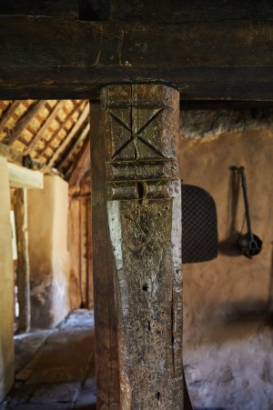 The witch post in situ at Ryedale folk museum by Olivia Brabbs
