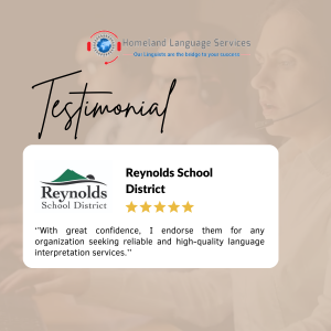 Homeland Language Services and Reynolds School District Forge Successful Partnership in Language Interpretation Services