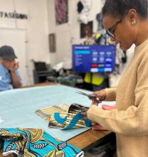 Michelle Watches Tatyana Cut Fabric at The Kut Studios.