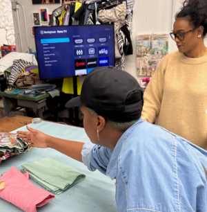 Tatyana Ali and Michelle Elder Collaborate at The Kut Studios in DTLA.