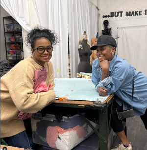 Tatyana Ali and Michelle Elder Pose at The Kut Studios in DTLA.