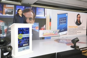 Dr Vishal Gupta deliberating an insightful talk on Diabetes You at the India Leadership Conclave 202