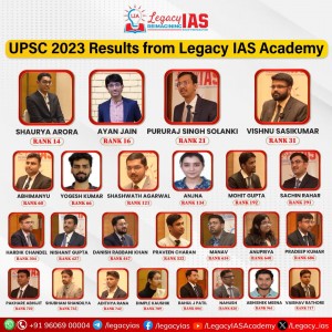 Legacy IAS Academy: Celebrating Unparalleled Success in UPSC CSE 2023