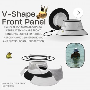 Happy n Tan Registered Patent Cool V Shape Front Panel Sun Bucket Hats