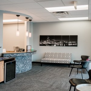 Reception area at Nashville dentist Nashville Smiles