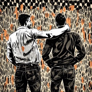 men supporting each other