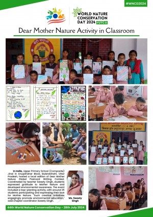 One local chapter of Dear Mother Nature Global Postcard Writing was organized in Indian school