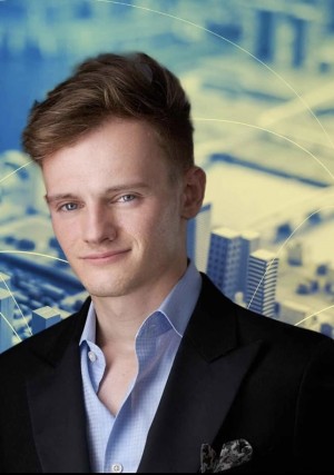 Tristen Larsen in black blazer