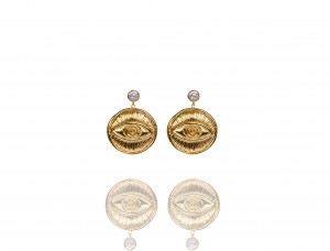 Golden Nazar Charm Earrings